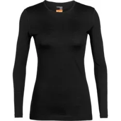 Icebreaker Sous-vêtement en laine de mérinos W Merino 200 Oasis LS Crewe Black für Damen aus Wolle Größe L schwarz