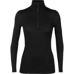 Icebreaker Unterwäsche aus Merinowolle W Merino 200 Oasis LS Half Zip Black für Damen aus Wolle Größe L schwarz