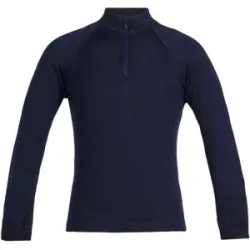 Icebreaker Technische Unterwäsche aus Merinowolle K Merino 260 Tech LS Half Zip Midnight Navy  aus Wolle Kindergröße 4 Jahre Navy blau