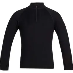 Icebreaker Funktionsunterwäsche aus Merinowolle K Merino 260 Tech LS Half Zip Black  aus Wolle Kindergröße 2 Jahre schwarz
