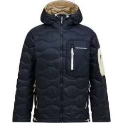 Peak Performance Warme Daunenjacke für Skitouren M Helium Utility Down Hood Black Sand Fog für Herren Größe L schwarz