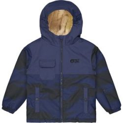 Picture Organic Clothing Wasserfeste und atmungsaktive Jacke Snowy Printed Jkt Retro Fusion Print  Kindergröße 84-89 cm Blau