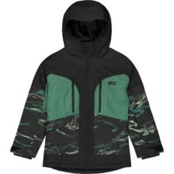 Picture Organic Clothing Atmungsaktive und wasserfeste Skijacke Minikoon Jkt Forest Shadow Print  Kindergröße 122-135 cm Grün