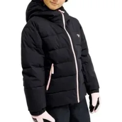 Roxy Stepp- Und Daundenjacken &ndash; Mädchen &ndash; Snowyhill Snowyhill Puffy Girl Jacket True Black  Kindergröße 10 Jahre schwarz