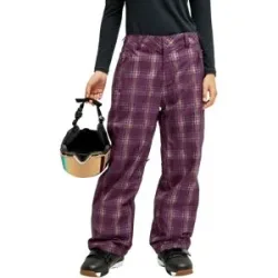 Roxy Pantalon de ski/snowboard Steepland Pant Blackberry Wine Chill Checkmat für Damen Größe M Bordeaux