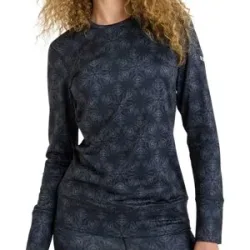 Roxy Erste Schicht Technisch Daybreak Brushed Top True Black Snowflakes für Damen Größe M Navy blau