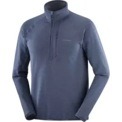 Salomon Warmes und leichtes technisches Fleece Sntial Lightwarm HZ M Blue Nights für Herren Größe S Navy blau
