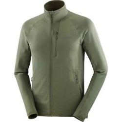 Salomon Warmes und leichtes technisches Fleece Sntial Lightwarm FZ M Grape Leaf für Herren Größe L Khaki