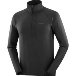 Salomon Warmes und leichtes technisches Fleece Sntial Lightwarm HZ M Deep Black für Herren Größe L schwarz