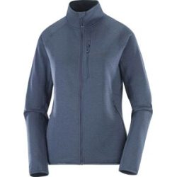 Salomon Leichter Stretch-Fleece mit Reißverschluss &ndash; Damen / Frau &ndash; Sntial Lightwarm FZ W Blue Nights Sntial Lightwarm FZ W Blue