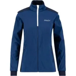 Swix Skijacke Nordisch Cross Jacket W Estate Blue/White für Damen aus Softshell Größe M Blau