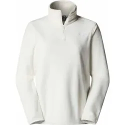 The North Face Fleece mit halbem Reißverschluss W Glacier Fleece 1/4 Zip Jacket White Dune für Damen Größe L Beige