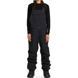 Volcom Wasserfeste und atmungsaktive Snowboard Latzhose Creston 3D Stretch Bib Overall W Black für Damen Größe M schwarz