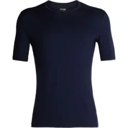 Icebreaker Kurzarm-Baselayer aus Merinowolle, 200 g/m² Mens 200 Oasis SS Crewe Midnight Navy    für Herren aus Wolle Größe S Blau
