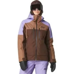 Picture Organic Clothing Wasserfeste und atmungsaktive Skijacke Exa Jkt Paisley Cocoa Chicory für Damen Größe S Braun
