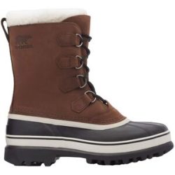 Sorel Après-skis chauds et imperméables Caribou Men Bruno für Herren aus Leder Größe 42,5 Braun