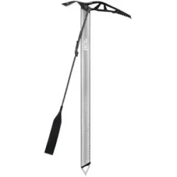 Petzl Leichter Eiskletter-Eispickel für Gletscherwanderungen mit Handgelenkschlaufe Glacier Linkin Gray  Größe 68 cm Grau