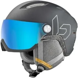 Bollé Skihelm mit integriertem Visier V-Atmos Black Matte für Herren Größe 52-55 cm Grau