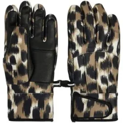 Fusalp Isolierende Skihandschuhe aus PrimaLoft®- Damen / Frau Glacier Print Blurred Savannah Leopard/Noir für Damen aus Softshell Größe 8 -