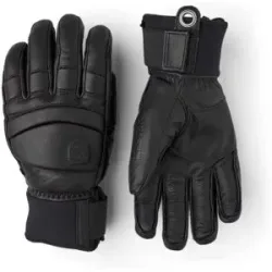 Hestra Leder Skihandschuhe Fall Line Glove Black/Black für Herren aus Leder Größe 11 schwarz