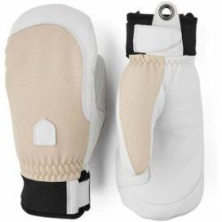 Hestra Warme und belastbare Ski-Fausthandschuhe Army Leather Patrol W Mitt Beige für Damen aus Softshell Größe 8
