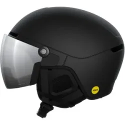 POC Skihelm mit integriertem Visier Obex Visor Uranium Black Matt/Clarity Universal/Partly Sunny/Silver für Herren Größe 51-54 cm schwarz