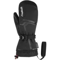 Reusch Fäustlinge für Ski-Sportler aus GORE-TEX  Down Spirit GTX Mitten Black/Silver für Herren aus Leder Größe 9 schwarz
