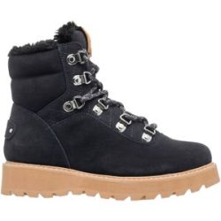 Roxy Gefütterte Apres Ski Stiefel Bradie Black Camel für Damen aus Leder Größe 9 US schwarz