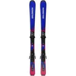 Salomon Ski Set inkl. Bdg. Skis de piste Equipe S + C5 GW JR 2027  Kindergröße 110 cm Blau
