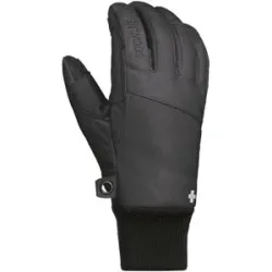 Snowlife Handschuhe aus Leder und Wolle SGlove Leather Black für Herren aus Wolle Größe S schwarz