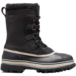 Sorel Après-skis chauds et imperméables Caribou M Black/Dark Stone für Herren aus Leder Größe 43,5 schwarz