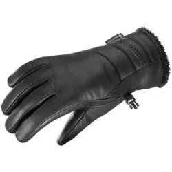 Salomon Isolierende Handschuhe aus PrimaLoft® und GORE-TEX Native Gore-Tex Gloves W Deep Black für Damen aus Leder Größe M schwarz