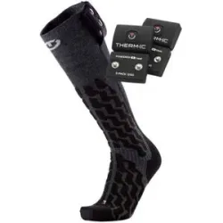 Therm-ic Beheizbare Socken + Batterien Set Heat Fusion Uni + S-1200B  aus Wolle Größe 45-47 schwarz