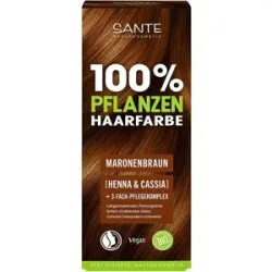 Pflanzenhaarfarbe mit 3-fach Pflegekomplex maronenbraun 08