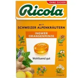 Ricola Ingwer Orangenminze Bonbons ohne Zucker Box