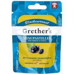 Grethers Blackcurrant Zuckerfrei Pastillen mini Beutel