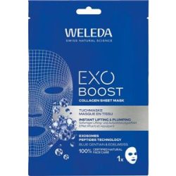 Weleda Exo Boost Collagen Tuchmaske Blauer Enzian