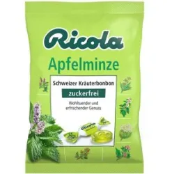 Ricola, Ricola Apfelminze Bonbons ohne Zucker Beutel
