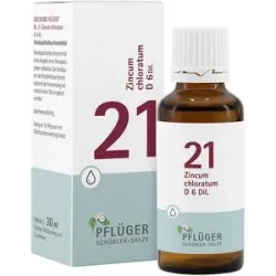 Schüßler-Salze Biochemie Pflüger 21 Zincum chlor. D6 Tropfen