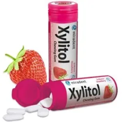Miradent Xylitol Zahnpflegekaugummi Erdbeere