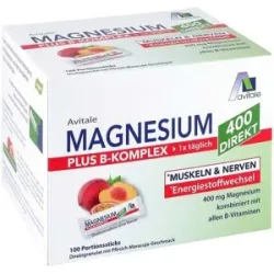 Avitale Magnesium 400 + B-Komplex Direktsticks Pfirsich-Maracuja