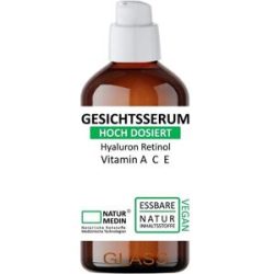 Naturmedin Gesichtsserum Hyaluron Retinol Vitamin A C E Glas