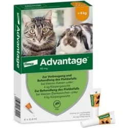 Advantage Spot-On für Katzen und Zierkaninchen bis 4 kg