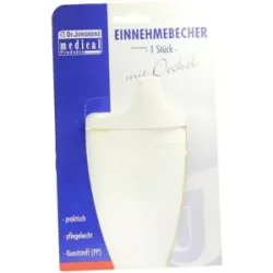 Einnehmebecher mit 2 Griffen+2 Deckeln 4+12mm weiss