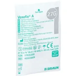 Venofix A Venenpunktionsb.27 G 0,4x16mm 30cm Grau