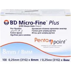 Bd Micro-fine+ 8 Pen-nadeln 0,25x8 mm