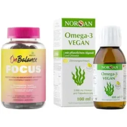 Aquilea Onbalance Focus Gummies + Norsan Omega-3 vegan Algenöl