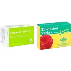 Selenase 200 XXL Tabletten +Zinkletten Verla Himbeer Lutschtabl.