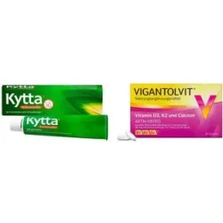Kytta Schmerzsalbe 150 g + Vigantolvit Vitamin D3 K2 Calcium 60