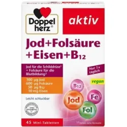 Doppelherz Jod + Folsäure + Eisen + B12 Tabletten
